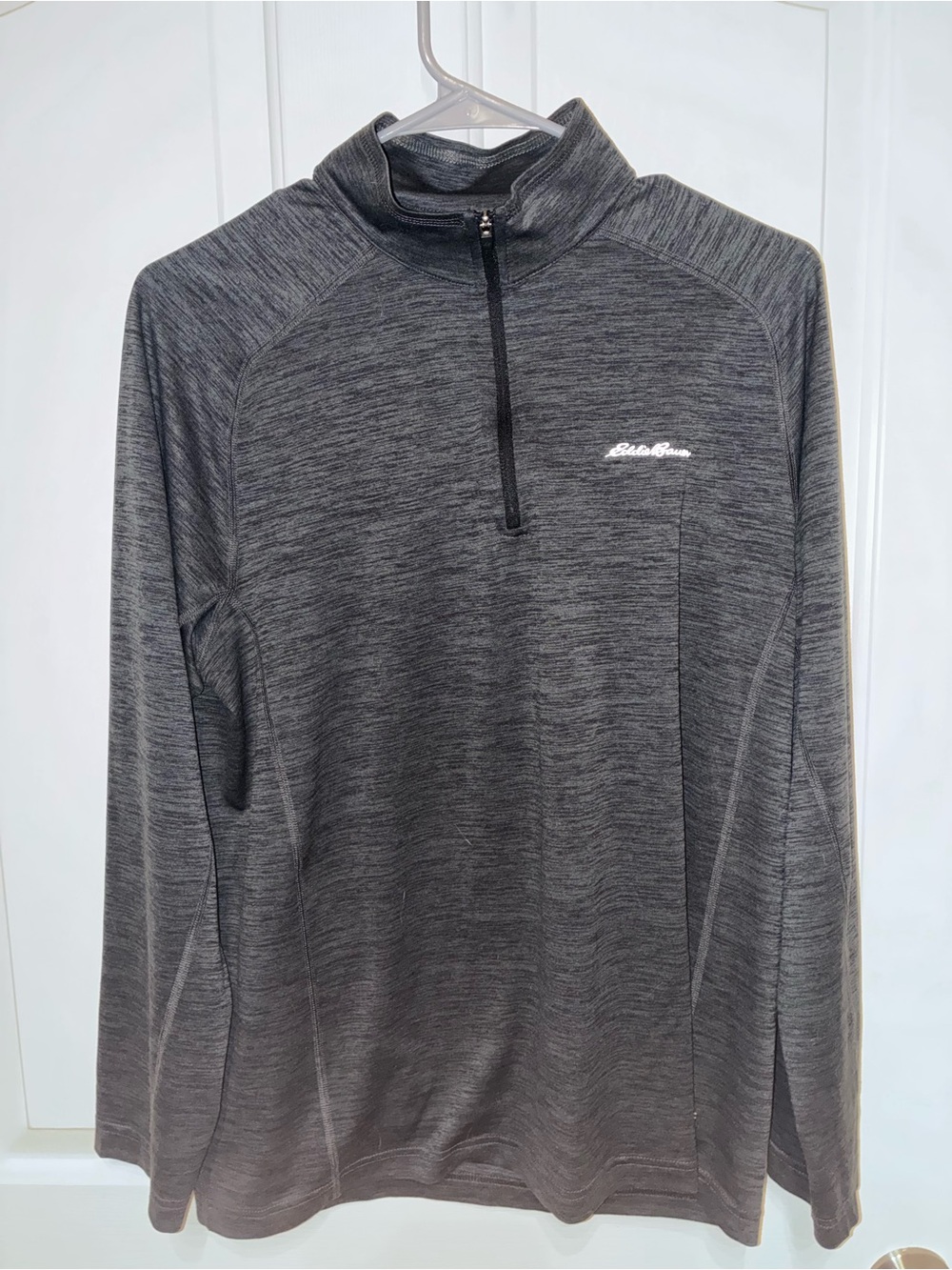 Eddie Bauer Men's Dark Heather Gray Resolution Quarter-Zip Performance Pullover